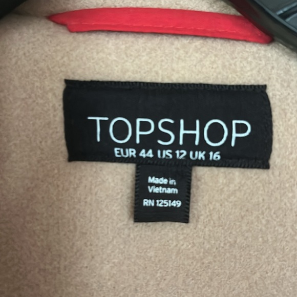 Like new TOPSHOP camel color light coat sz 12 - Picture 2 of 5
